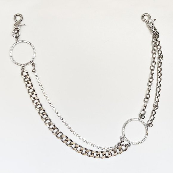 Guess Crystal Ring Wallet Pocket Chain - Picture 1 of 5